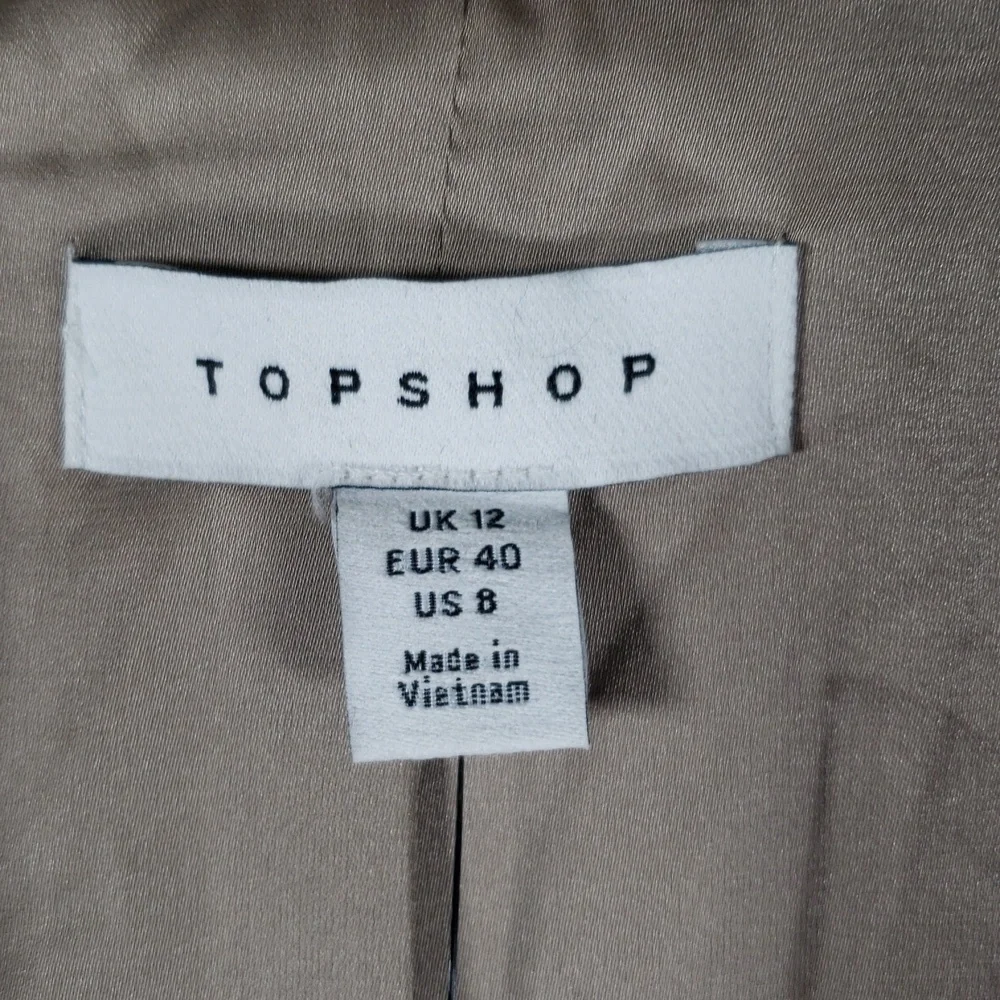 Topshop Taupe Belted Long-Line Blazer  - SZ 8‎ - NWT - Picture 3 of 8